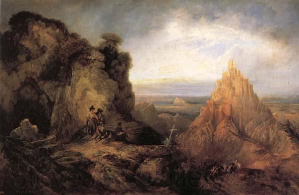 Jenaro Perez Villaamil GTaucin Castle Norge oil painting art